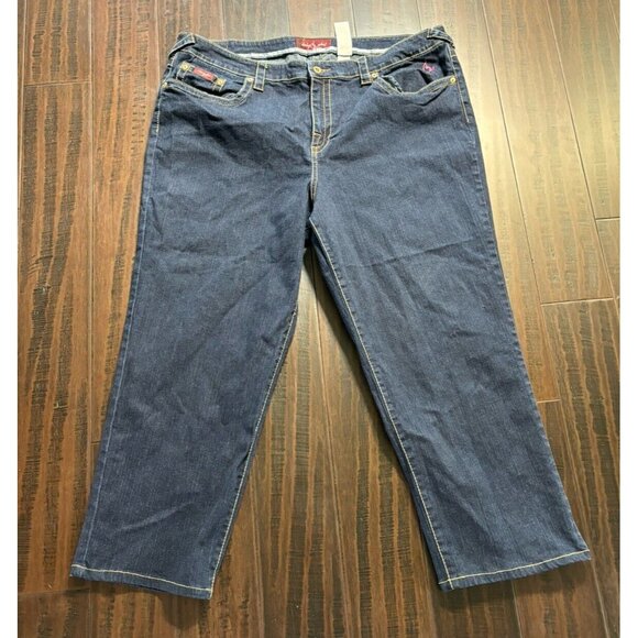 Baby Phat Jeans Womens 24 Vintage High Rise Capri Denim Bling Pockets Cat Y2K - Picture 11 of 12